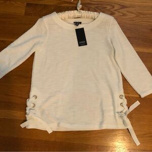 Jones New York Women's Cream Blouse with Side Ties